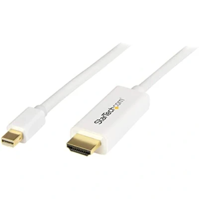 Image of StarTech.com 6ft (2m) Mini DisplayPort to HDMI Cable 4K 30Hz Video mDP Adapter DP or Thunderbolt 1/2 Mac/PC Monitor Converter Cord White (MDP2HDMM2MW)