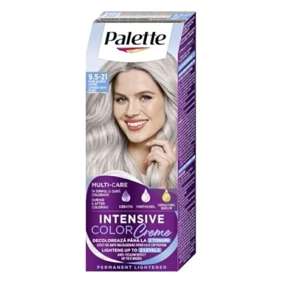Image of Palette Intensive Color Creme 9.5 21 Luminous Silver Blond Pernament hair Dye, Makes smooth, soft and with stunning shine 110 ml. x 2 (Pack of 2)