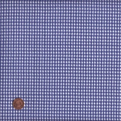 Image of Blue Mini Design (Houndstooth) French Fabric Cotton 140CM / 55&quot; Wide. Per Half Metre