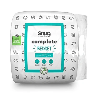 Image of Snug Complete Bed Set 10.5 Tog Double Duvet and Pillow Bundle Ideal for All Seasons with One Quilt Two Pillows