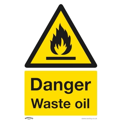 Image of Worksafe Warning Safety Sign Danger Waste Oil Rigid Plastic