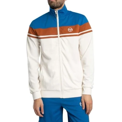Image of Sergio Tacchini Damarindo Track Top, Nautical Blue/White/Mocha, Full Zip Sports Jacket (UK, Alpha, XL, Regular, Blue)