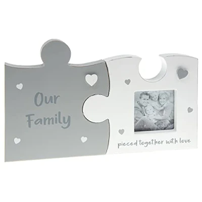 Image of Shudehill Giftware Jigsaw Picture Frame Our Family Pieced Together With Love Photo