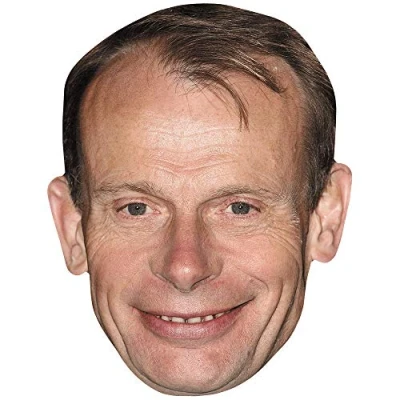 Image of Andrew MARR (Smile) Celebrity Mask, Flat Card Face, Fancy Dress Mask