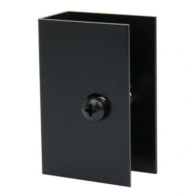 Image of Matte Black Square Cubicle U Bracket for 20mm Partition