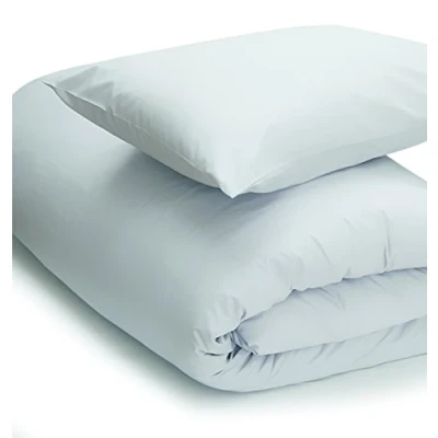 Image of Belledorm Grey Duvet Cover, 200 Thread Count Percale (Single, Cloud)