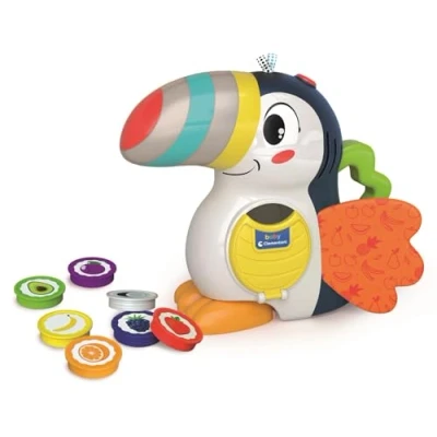 Image of Clementoni Talking Toucan: Interactive Toy with Lights &amp; Sounds, Teaching Little Ones Fruit and Colours (12+ Months)