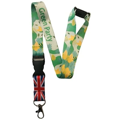 Image of PAC Supplies Global 20MM Political Neck Lanyard With Safety Breakaway &amp; Detachable Buckle Clip (Green Party, 1 Lanyard)