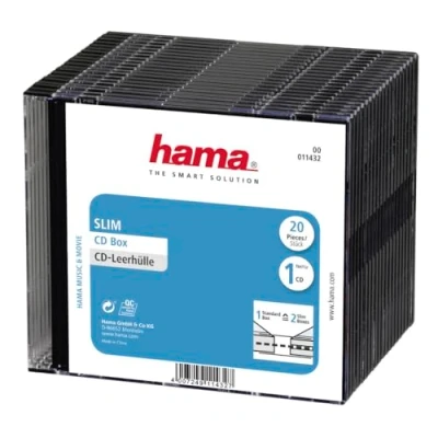 Image of Hama Slim CD Cases Pack of 20 Transparent