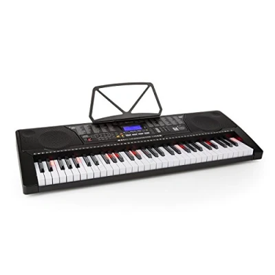 Image of Schubert Etude 225 USB Keyboard Piano, Music for Learning, 61 Keys, Light Buttons, Velocity Sensitive, Recording, Playback, 3 Learning Modes, AUX, MIDI, 50 Demo Songs, 255 Voices, Black