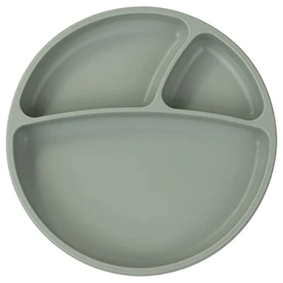 Image of Minikoioi River Green 3 Section Silicone Plate for Babies and Children (6m+)