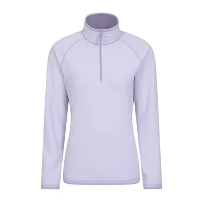 Image of Mountain Warehouse Montana Womens Microfleece Breathable Ladies Sweater, Quick Drying Pullover, Warm Fleece Jacket, Half Zip for Autumn Winter, Travelling, Outdoors Purple Women&#039;s Size 20