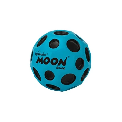 Image of Waboba Highest Super Moon Ball Bounces Out of This World Original Patented Design Craters Make Pop Sounds When It Hits The Ground Easy to Grip, Colour Blue, 65 mm