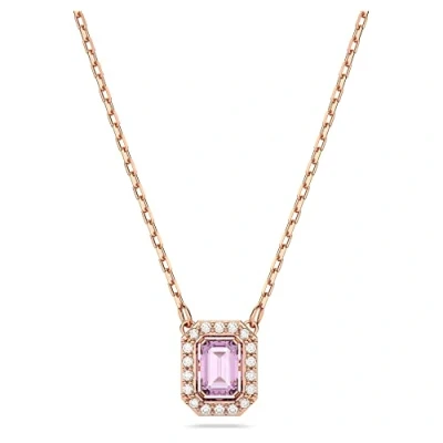 Image of Swarovski Millenia Pendant Necklace, Purple Coloured Crystal in a Rose Gold Tone Plated Setting, from the Collection