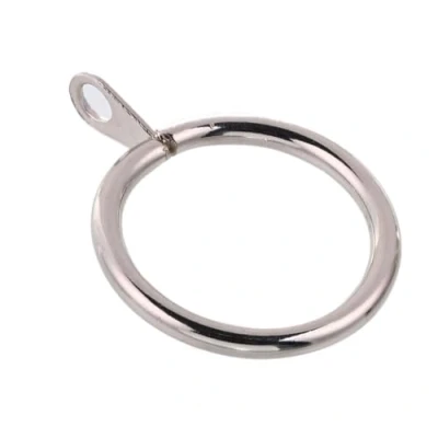 Image of Lister Cartwright 19 mm Curtain Rings Brushed Steel Metal(10x Rings)