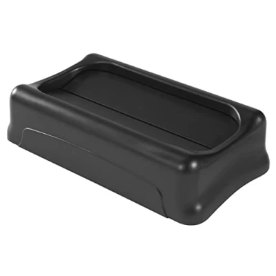 Image of Rubbermaid Commercial Products Slim Jim Swing Lid Black FG267360BLA