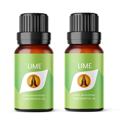 Image of Aroma Energy Lime Essential Oil 20ml (2 x 10ml Bottles) 100% Pure &amp; Natural