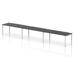 Image of Impulse Bench Single Row 3 Person 1800 Silver Frame Desk Black