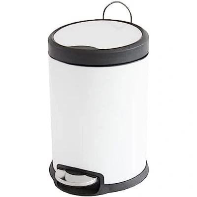 Image of MSV Pedal bin Soft Close 3L in white, Stainless Steel, 3 Litre