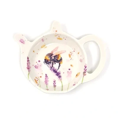 Image of The Leonardo Collection Bees Teabag Tidy, Porcelain, White, One