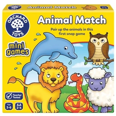 Image of Orchard Toys Animal Match Mini Game, Small and Compact, Travel Themed Memory Age 3 6, Family Game