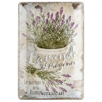 Image of Nostalgic Art Home &amp; Country Lavande de Provence Kitchen gift ideaRetro Tin SignMetal PlaqueVintage design for decoration20 x 30 cm