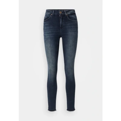 Image of ONLY Onlblush LIFE MID RAW Jeans Skinny Fit, Women&#039;s, Size: 10x34, Blue black denim