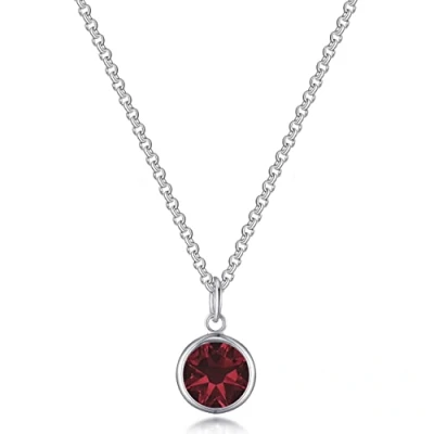 Image of Philip Jones Dark Red Crystal Necklace Created with Zircondia® Crystals