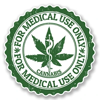 Image of 2 x Cannabis Vinyl Sticker Decal iPad Laptop Medical Use Weed Marijuana #4652 (10cm 10cm)