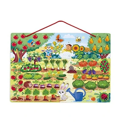 Image of Janod My Magnetic Garden Wooden Early Learning Educational Toy 70 Magnets Included Ages 3 and Up, J05463