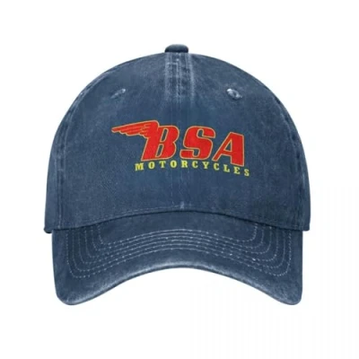 Image of WVVCXCC Unisex and Fashionable BSA Motorcycles Baseball Caps Retro Distressed Denim Sun Cap Men Women Outdoor Running Golf Hat Sports Gifts