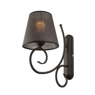 Image of Lorenzo Wall Lamp With Fabric Shade Anthracite, 1x E27
