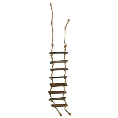 Image of Melody Jane Dolls House Old Rope Ladder Miniature Wooden Garden Tree Accessory 1:12