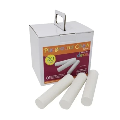 Image of Bright Ideas PK20 10cm Giant Playground Chalk, White Coloured Chalk for Children, Washable Sidewalk, Pavement, Blackboard 20 Sticks. BI7984.