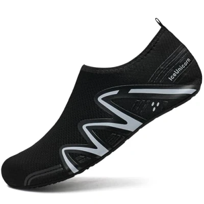 Image of IceUnicorn Swimming Water Shoes Mens Womens Summer Swim Ladies Beach Surfing Diving Shoes(721Black, 5/6UK=38/39EU)