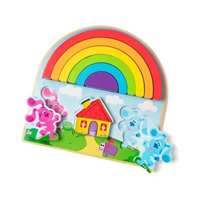 Image of Melissa &amp; Doug Blue&#039;s Clues You! Wooden Rainbow Stacking Puzzle
