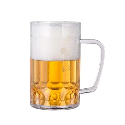 Image of Beer Mug with Handle Unbreakable Drinking Glasses Shatterproof Water Tumblers for Indoor Outdoor Dishwasher Safe