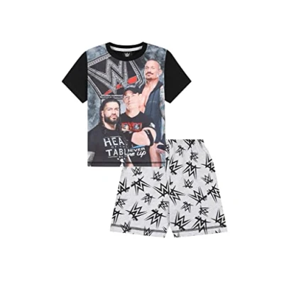 Image of WWE Boys Roman Reigns Randy Orton John Cena World Wrestling Entertainment Short Pyjama Set (6 7 Years) Grey