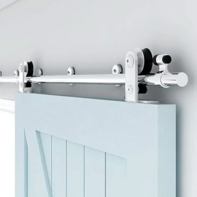 Image of TSMST 152CM/5FT Sliding Barn Door Hardware Kit Track Roller Closet Accessory for Single Stainless Steel