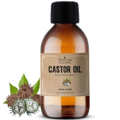 Image of Castor Oil for Hair Growth 250ml Pure Skin, Eyelashes Cold Pressed Hexane Free Ideal &amp; 100% Natural, Eyebrows
