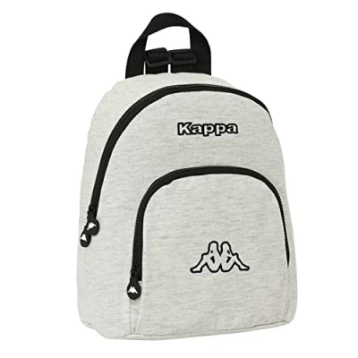 Image of SAFTA M846 Kappa Mini Backpack for Daily Use, Ideal Children of Different Ages, Comfortable and Versatile, Quality Strength, 25 x 13 30 cm, Grey Unisex Children, Grey, Estándar, Casual