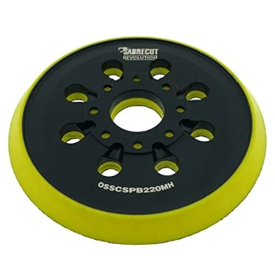 Image of 1 x SabreCut OSSCSPB220MH 125mm Medium Hard 8 Hole Random Orbital Sander Hook &amp; Loop Backing Pad Compatible with Bosch GEX125 PEX220 Skil 7402 7490