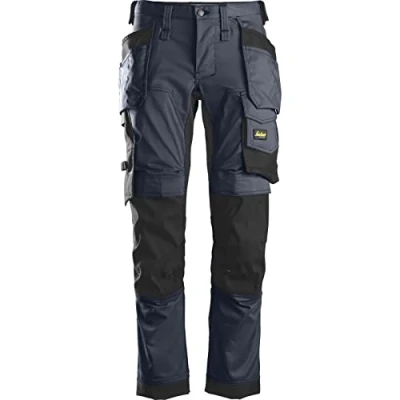 Image of Snickers AllroundWork Stretch Trousers Holster Pockets Navy/Black 108