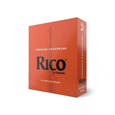 Image of D’Addario Woodwinds Rico Soprano Sax Reeds Saxophone Crafted for Beginners, Students, Educators Strength 1.5, Pack of 10