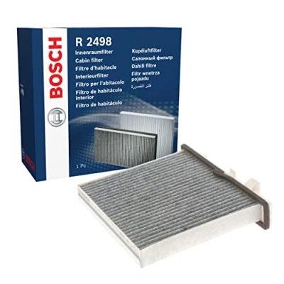 Image of 7803A028, MR500058, XR500058D Pollen Filter BOSCH 1 987 432 498 Activated Carbon 216mm 241mm 45mm MITSUBISHI: PAJERO 4, 3, Shogun Pinin