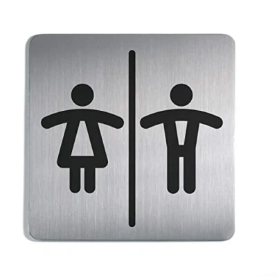 Image of Durable 495823 Pictogram for Men&#039;s and Ladies&#039; Toilet Stainless Steel Square 150 x mm