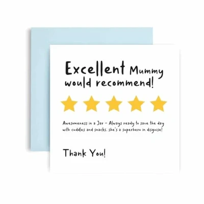 Image of Huxters Birthday Cards for Women Funny Review Mummy Happy Card Birthday, Mother’s Day with Lovely Pink Envelope (Mummy)