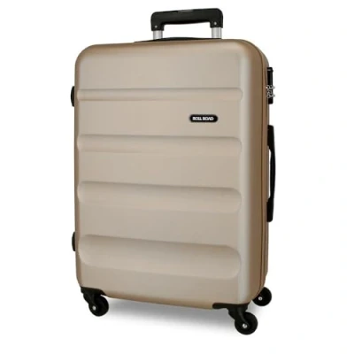 Image of Roll Road Flex Beige Medium Suitcase 46 x 64 23 cm Rigid ABS Combination Lock 56 Litre 3.1 kg 4 Wheels