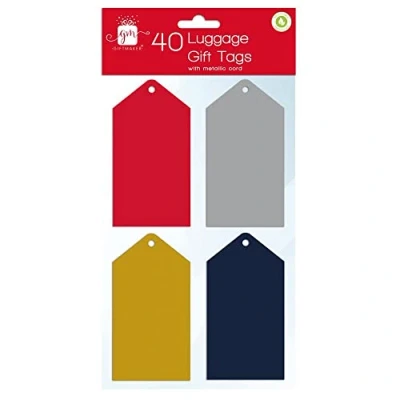 Image of Giftmaker XAMGT243 Luggage Gift Tags, Plain Colours Pack of 40
