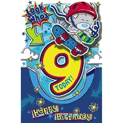 Image of Me To You Bear My Dinky Look Who&#039;s 9 Today Birthday Card